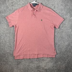Polo Ralph Lauren Polo Shirt L Pink Custom Fit Embroidered Pony Frat Boy Ivy